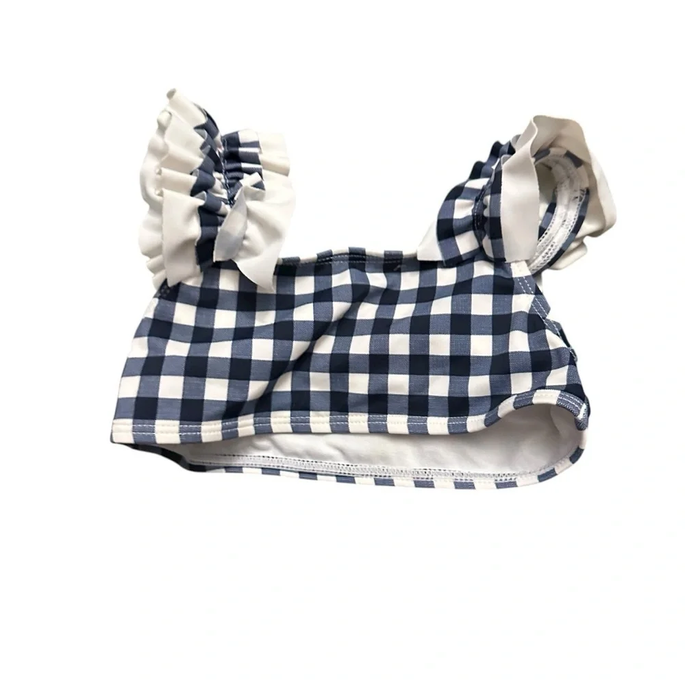 Janie and Jack Blue and White Gingham Diaper Cover